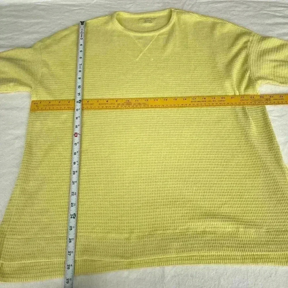 3/$20 Lot Oversized Yellow Waffle Knit Pullover Sweater XL - Picture 9 of 9